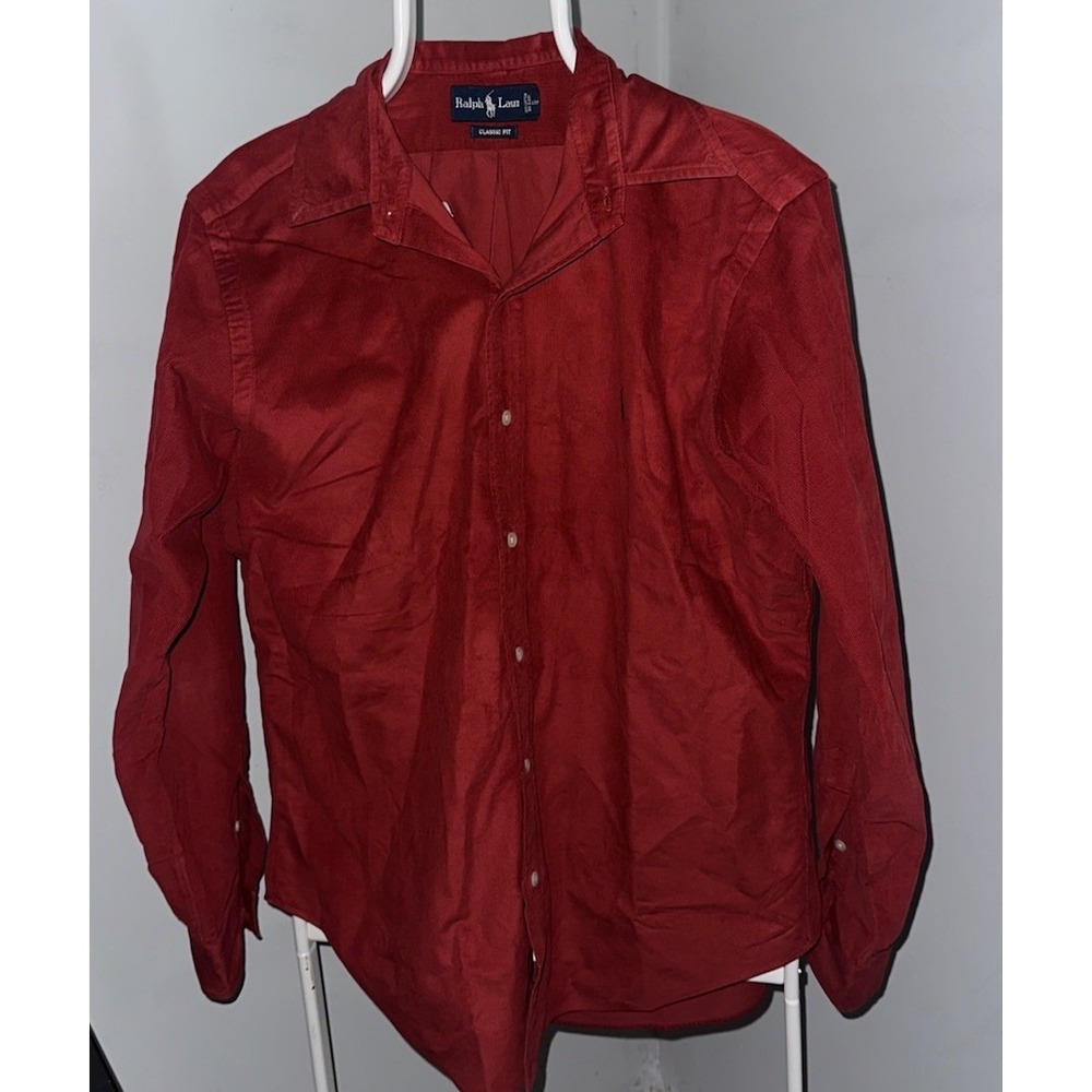 Ralph Lauren Shirt Men's Corduroy Classic Fit Button Down Pony Logo Size Medium